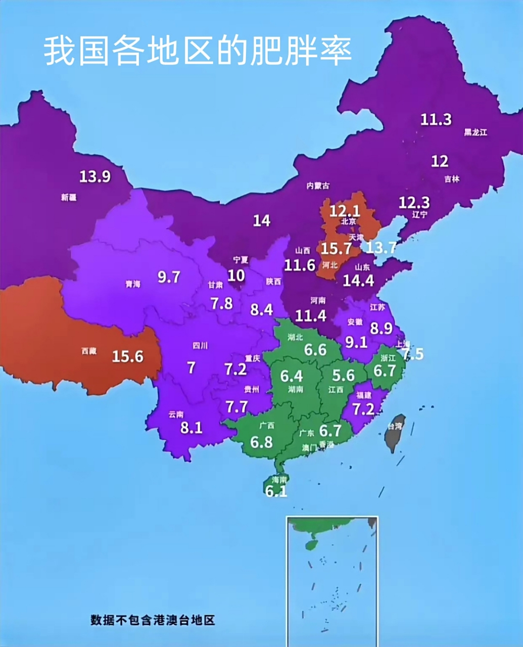 全國省份肥胖率關(guān)于全國各省的肥胖率，數(shù)據(jù)會(huì)有所波動(dòng)，以2023年為例，大致的肥胖率排名及數(shù)據(jù)如下