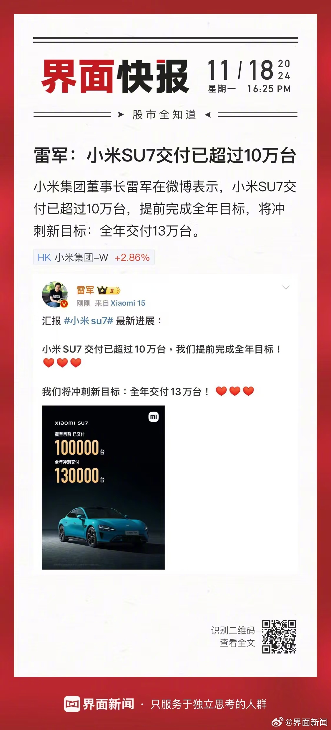 雷軍回應(yīng)小米召回11.7萬輛SU7雷軍回應(yīng)小米召回11.7萬輛SUV，深度解析事件背后的真相